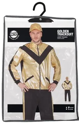 Produktbild von FIETAS GUIRCA Metallic Gold 80er Herren Retro Hip-Hop Trainingsanzug Gr. M 48-50