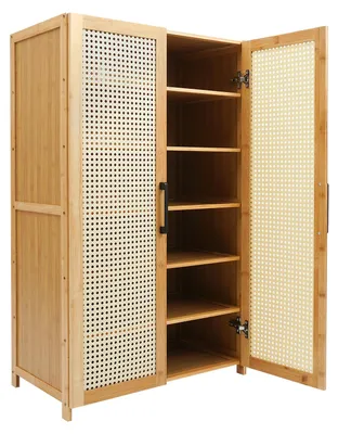 Obrázek produktu pro Skříňka na boty - 6 úrovní - Úzká - Vzdušná - Volně stojící - 59 x 33 x 100 cm - Barva dřeva