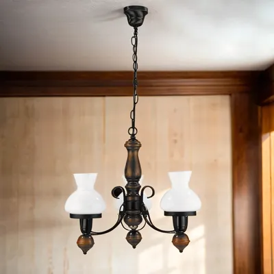 Produktbild von Rabalux 7078 Kronleuchter 3 Spots Petronel, E27-Holz, schwarz, rund, Klassisch, ø600mm
