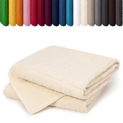 Produktbild von DOPPELPACK Duschvorleger 50 x 70cm Badvorleger Vorleger Badematte Badteppich 100% Baumwolle, Farbe: Creme