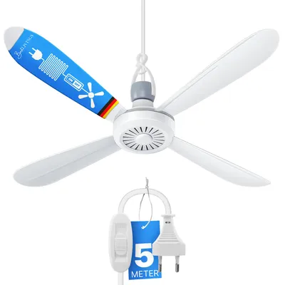 Image de Ventilateur de plafond mobile blanc, Ø40cm ( 5m de câble ), avec suspension