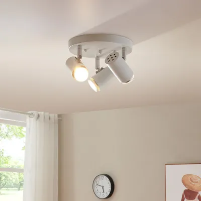 Zdjęcie produktu dla Lampa sufitowa "Bathgate" obrotowa 13,5 x Ø21,5 cm reflektor 3 x GU10 metal biały