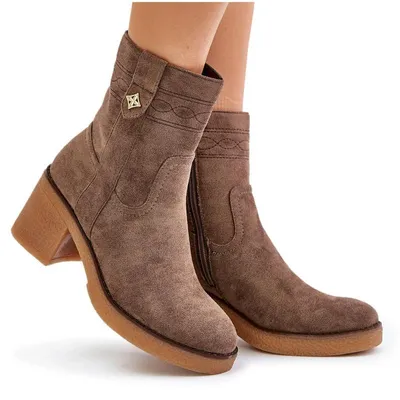 Produktbild von Warmen Damen Stiefeletten Mit Absatz Braun Vailia 37