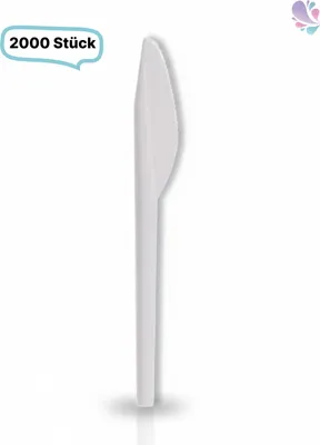 Produktbild von Messer, Plastikmesser, Mehrwegbesteck, 16 cm, 2.000 Stk, weiß, robust,