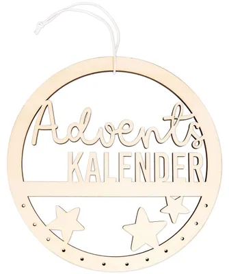 Holzrahmen Adventskalender-Anhänger, Set 3, Ring, wiederverwendbar