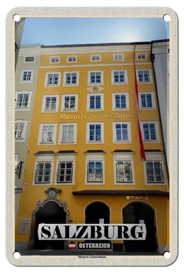 Produktbild von Blechschild Reise Salzburg Mozarts Geburtshaus 12x18cm Dekoration
