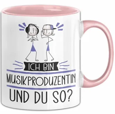 Produktbild von Musikproduzentin Tasse Geschenk Ich Bin Musikproduzentin Und Du So Geschenkidee Lustiger Spruch Becher (Rosa)