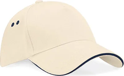 Produktbild von Beechfield Ultimate 5-Panel-Cap, Sandwich Peak Putty/French Navy  Größe