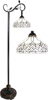 Zdjęcie produktu dla Clayre & Eef Tiffany Lampa podłogowa 152 cm brązowo-beżowy polyresin