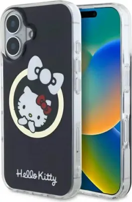Produktbild von Hello Kitty IML Fun Bow MagSafe - iPhone 16 Hülle (Schwarz)