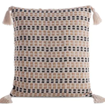 Produktbild von Dekorativer Kissenbezug Sofakissen BOHO 9A 45x45 creme schwarz