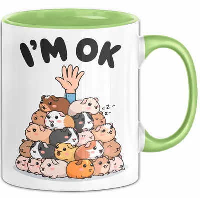 Produktbild von Meerschweinchen Tierliebhaber Tasse Geschenk Lustige Geschenkidee Spruch (Grün)
