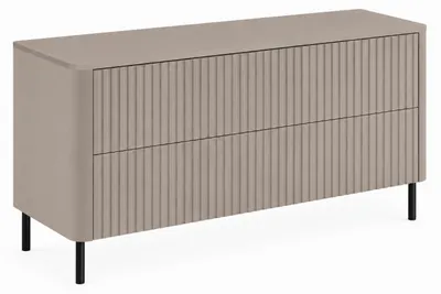 Produktbild von Badezimmerschrank 120, Kaschmir, Platte Kaschmir, Beine schwarz, 120,8 x 44,2 x 65 cm, KI-generiertes Bild