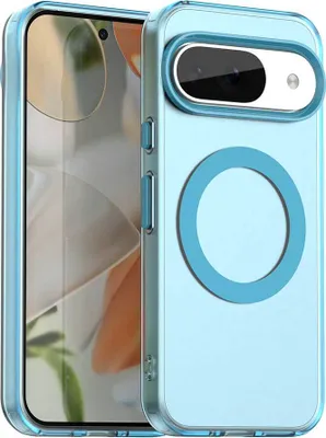 Image de Étui magnétique pour Google Pixel 10 / 10 Pro, étui antichoc fin mat et translucide Bleu
