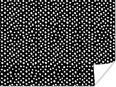 Produktbild von MuchoWow® Poster Schwarz - Weiß - Muster - Polka dots 160x120 cm - Foto Plakat