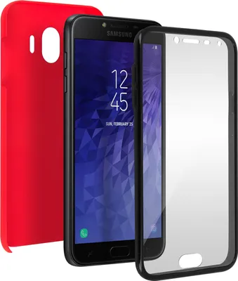 Image de Housse de protection pour Samsung Galaxy J4, avant + arrière - Rouge