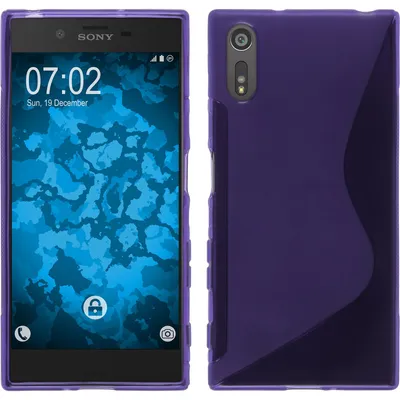Produktbild von PhoneNatic Case kompatibel mit Sony Xperia XZs - lila Silikon Hülle S-Style + 2 Schutzfolien