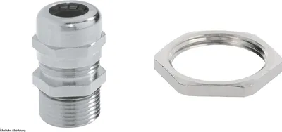 Produktbild von LAPP Verschraubung mit Gegenmutter PG16x1,41 lang Messing (CuZn) vernickelt Gewindelänge 12,0mm - 1 Stück