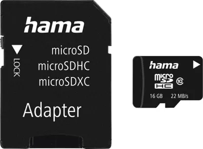 Produktbild von hama Speicherkarte Micro SecureDigital High Capacity 16 GB