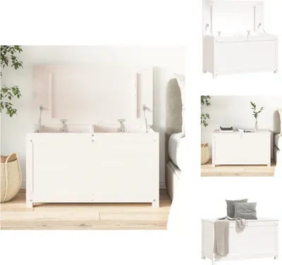 Zdjęcie produktu dla vidaXL Kufer biały 80x40x45,5 cm lite drewno sosnowe - Kredensy