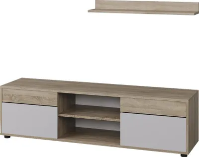 Produktbild von Wohnwand Vicco Berno Sonoma/Weiß 2 Teile, Model 57823