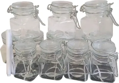 Obrázok produktu pre Oak & Steel 15033, Nádoba na korenie, Priehľadná, Sklo, Vyklápacie veko, 12 kusov