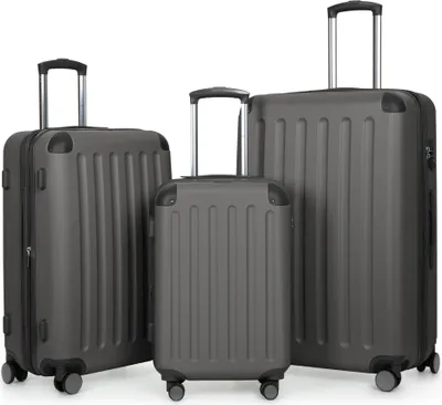 Immagine prodotto di HAUPTSTADTKOFFER - Spree - Set di valigie 3 pezzi Valigia rigida Valigia da viaggio con espansione Set trolley, TSA, 4 ruote, S M & L, grafite