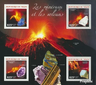 Produktbild von Briefmarken Niger 2014 Mi 3002-3005 Kleinbogen (kompl. Ausg.) postfrisch Mineralien und Vulkane