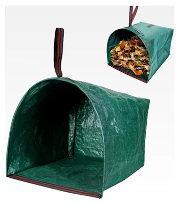 Produktbild von Gartenabfallsack, 150L mit Griffen, stabil und faltbar, aus korrosionsbeständigem Polypropylen-Gewebe für Laub, Gartenabfälle und Grünschnitt