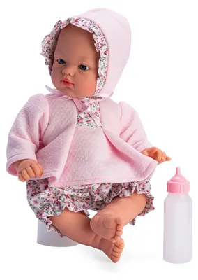 Produktbild von Asi Puppe Babypuppe 36cm rosa Blumenkleidung - Spielzeugpuppe