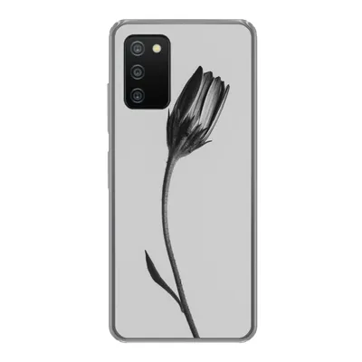 Produktbild von MuchoWow® Handyhülle Schutzhülle Hülle für Samsung Galaxy A03s Pflanze - Makro - Schwarz - Weiß Silikon Softcase Handy Hülle - Schutz