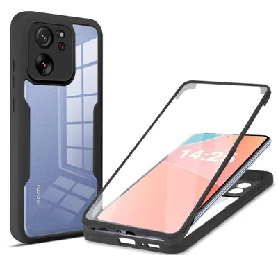 Produktbild von 360 Grad Rundum Schutz Handyhülle für Xiaomi 13T / 13T Pro Full Cover Vollschutz Case Farbe: Schwarz