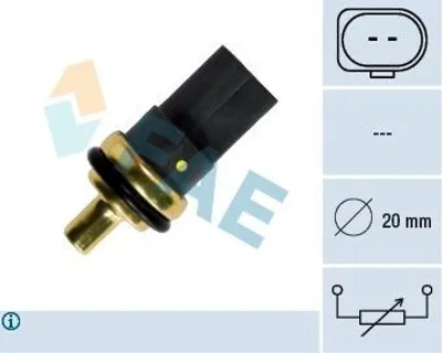 Produktbild von FAE 33784 Kühlmitteltemperatursensor für VW Golf VII Schrägheck (5G1, BQ1, BE1, BE2) Golf IV Schrägheck (1J1) GOLF VI (5K1) Golf V Schrägheck (1K1)