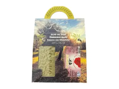Obrázok produktu pre KNOSSOS Darčeková súprava: Olivové mydlo, zelené, 100 g + ruže, 100 g