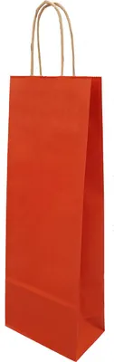Produktbild von 300x Flaschentragetaschen Flaschentaschen 140+80x390mm Papier dunkelrot gerippt mit Kordel