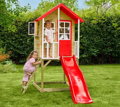Zdjęcie produktu dla Zwerkules Lolla 1 domek na palach dla dzieci z drewnianą zjeżdżalnią