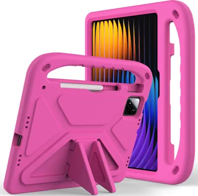Produktbild von Hülle für Xiaomi Pad 8 / Pad 8 Pro, Leichte Stoßfeste Eva Kinder Schutzhülle mit Griff und Faltbarem Ständer Rosa