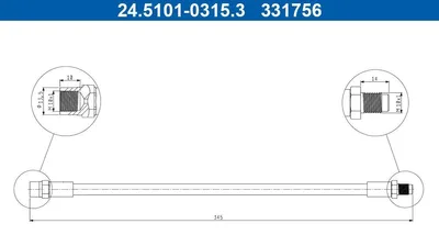 Produktbild von ATE 24.5101-0315.3 Bremsschlauch für BMW 5 Touring (E61)