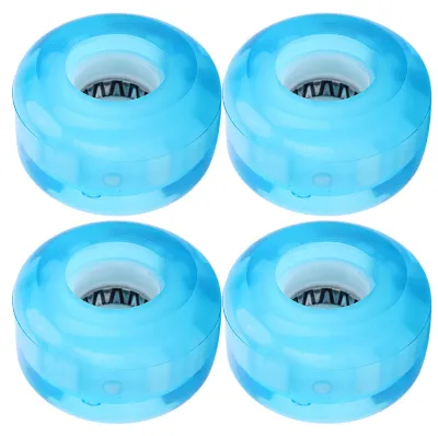 Immagine prodotto di Set da 4 pezzi, rotelle da skateboard inPoliuretanoaltamente elastiche, 52 mm, professionali, antiscivolo, silenziose (blu)