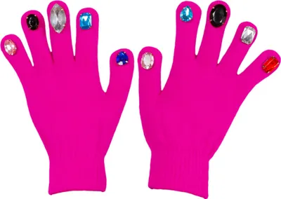 Produktbild von Damen-Strickhandschuhe mit Strasssteinmuster, dick gefüttert, winddicht, ideal für Winter, Reiten und Outdoor-Aktivitäten. Modische Accessoires.