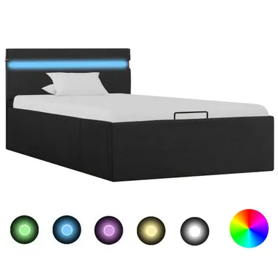 Immagine prodotto di Letto con rete idraulica LED in tessuto grigio scuro 90x200 cm
