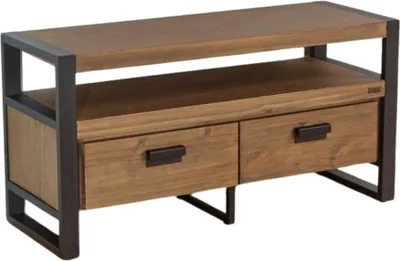 Produktbild von Industrielles TV-Möbel aus Holz und Metall mit 2 Schubladen