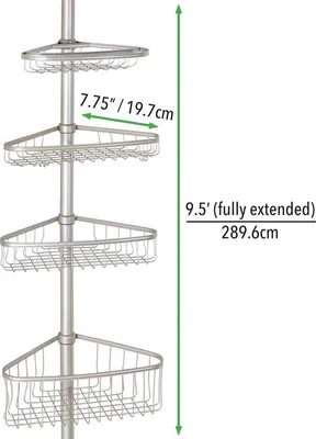 Produktbild von mDesign Duschregal Duschablage Duschzubehör 4 Körbe Edelstahl Ohne Bohren Silber