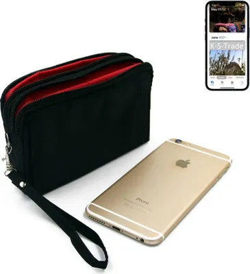 Produktbild von K-S-Trade Schutz Hülle Handy Hülle kompatibel mit Apple iPhone 13 Pro Gürteltasche Travelbag Handytasche mit Zusatzfächern, schwarz