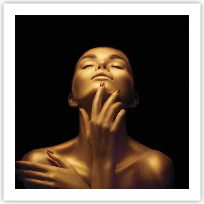 Produktbild von Poster - Poster ohne Rahmen - Gold Frau Stück - 60x60 cm - Wand Bild - Wanddeko - Wandbilder - Kunstposter - Wandposter - Bilder - Kunstdruck - Wanddekoration - Wandbild - P2XAC60x60-4573