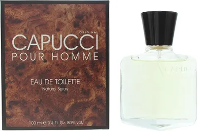 A box and bottle of Roberto Capucci Pour Homme Eau de Toilette.