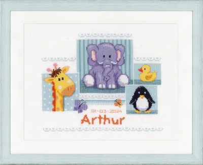 Zdjęcie produktu dla Zestaw do haftu krzyżykowego Vervaco "Baby Animals", 30x25cm