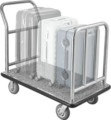 Immagine prodotto di Carrello portabagagli per hotel con piattaforma da 750 libbre e telaio anteriore rimovibile