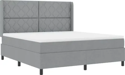 Produktbild von vidaXL Boxspringbett mit Matratze Hellgrau 180 x 200 cm Stoff