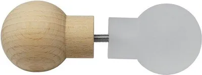 Productafbeelding van Deurknopset voor sauna buiten acryl, binnen hout